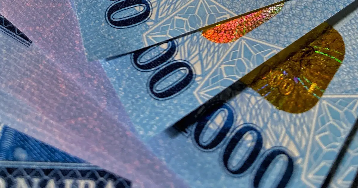 Accounts in several currencies added up into one total, with the share held in each currency